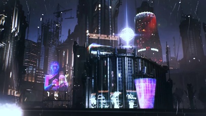 赛博朋克城市雨景