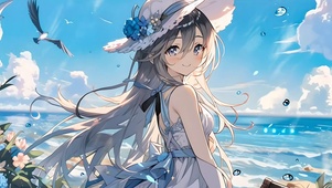 4K 海边少女