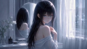 纯欲系清冷窗边美少女