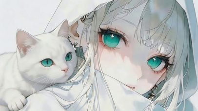 女孩和猫
