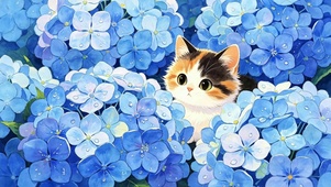 花丛猫咪