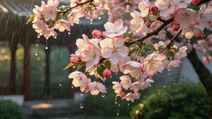 微雨醉海棠