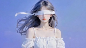 蓝调蒙眼清纯美少女