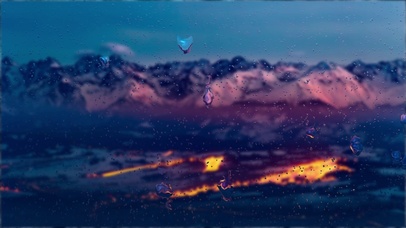 城市灯光雪山雨屏