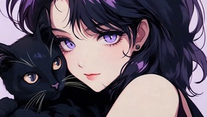 少女和黑猫