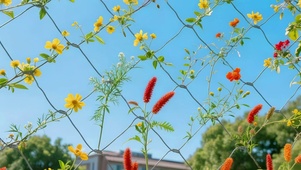 栅栏小清新鲜花