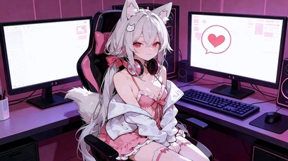 粉红电竞猫耳娘
