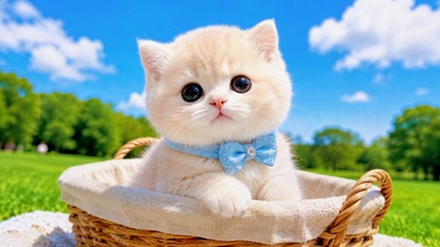 篮子里的软萌奶猫