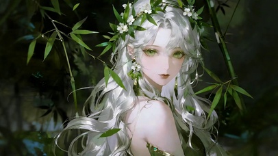 竹影白发女神