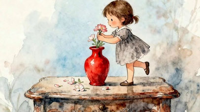 可爱插花女孩