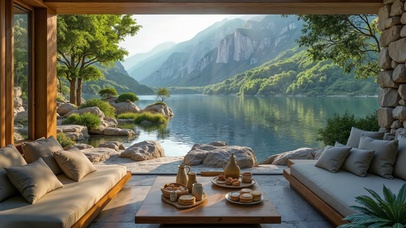 湖畔闲茶