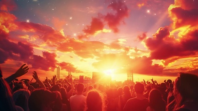 日落氛围感晚霞风景