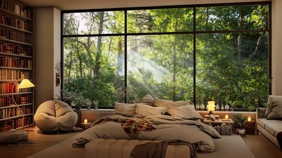 春天阳光绿林别墅房间