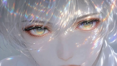 银发炫彩眼眸