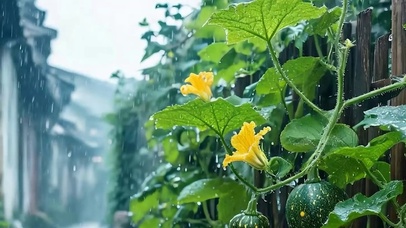 雨天南瓜树带鱼屏