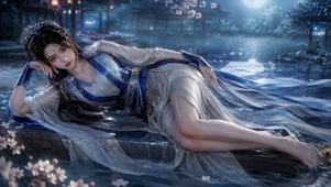 月下古风美人