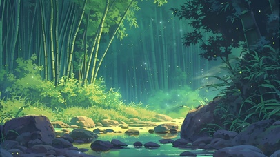 竹林小溪