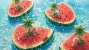 夏日西瓜小岛