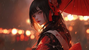 雨打灯红