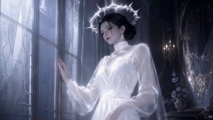 荆棘光环圣洁白衣女神