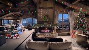 冬季温暖圣诞小屋
