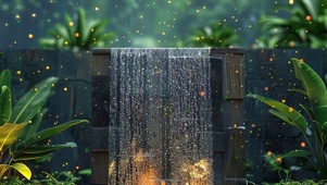 护眼树木绿景萤火虫带鱼屏