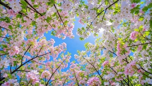 抬头望樱枝，满目皆春