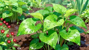 翠绿水滴鱼腥草叶