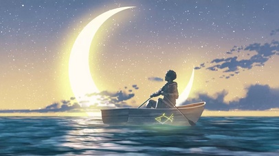 唯美湖面小舟