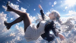 云端坠落的银发二次元美少女