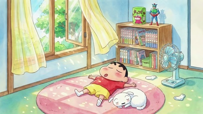 小新和小白夏日午后小憩