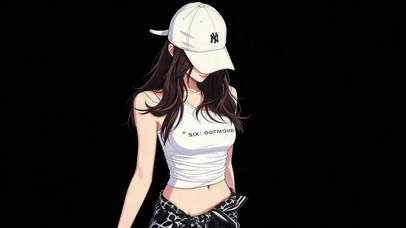 帽下晚风少女