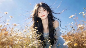 阳光下清纯女孩