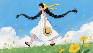 麻花辫少女