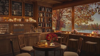 咖啡馆窗外的景色