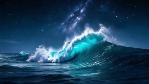 巨大蓝浪翻涌