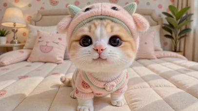 软萌可爱穿睡衣小奶猫