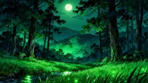 夜景绿景树木