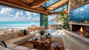 舒适悬崖海景小屋