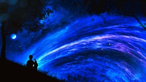 唯美星空背影