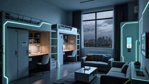 【雨景】科技感现代宿舍