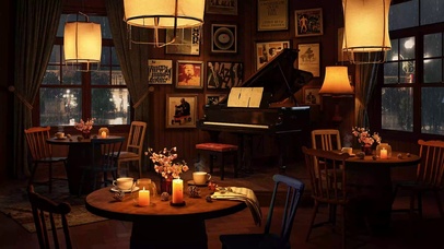 4K雨天舒适咖啡厅