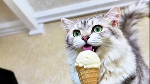 猫咪吃冰