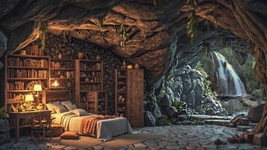 【雨景】瀑布后的卧室