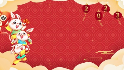 红色喜庆可爱兔年元旦新年兔年