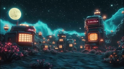 圆月异星静谧小镇建筑