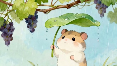 葡萄树下松鼠