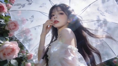治愈伞下女孩