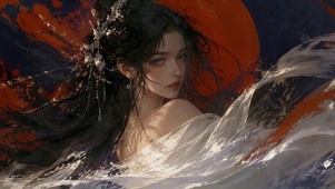 朱砂落日古风清冷美人