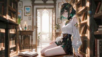 暖光书房街角奈芙尔